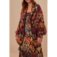 Farm Rio Hearts Ikat Knit Blazer Größe: M | Blazer Outlet | Damen