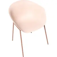 Beliani Gartenstuhl 2er Set Beige und Braun Kunststoff mit Metallbeinen Modernes Design Wetterfest Indoor Outdoor Esszimmerstühle Plastikstühle
