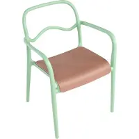 Beliani Gartenstuhl 2er Set Grün und Braun Kunststoff Stapelbar Modernes Design Wetterfest Indoor Outdoor Esszimmerstühle Plastikstühle