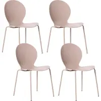 Beliani Gartenstühle 4er Set Beige Kunststoff Indoor Outdoor Stapelbar Ohne Armlehnen Moderner Stil Esszimmerstühle Plastikstühle