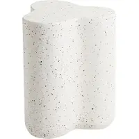 Beliani Beistelltisch Weiß Magnesiumoxid u. Glasfaser Terrazzo Optik Organische Form Wolkenform Moderner Outdoor & Indoor Couchtisch Kleiner Tisch