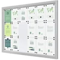 SHOWDOWN Vitrine Magnetisch 18 x A4 Wandmontage Abschließbar Outdoor 141 (B) x 101,2 (H) cm Silber