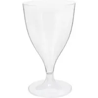 Monouso - Mehrweg Weinglas aus PS Crystal Fuß Klar 200ml 2-teilig (20 Stück)