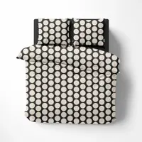 Benetton - 4-teiliges Kingsize-Bettset (Bettbezug 255 x 200 cm, Spannbettlaken 175 x 200 cm und 2 Kissenbezüge 50 x 80 cm), 100 % schwarze Baumwolle