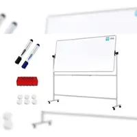 Allboards Mobiles Board, Serie: TM Idea/Flex – mit doppelseitiger Whiteboard-Oberfläche, drehbar, 200×100 cm