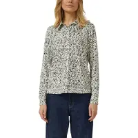s.Oliver Red Label Langarmbluse , Damen, Gr. 44, bunt (grau floral), Jersey, Obermaterial: 95% Baumwolle, 5% Elasthan, gemustert, tailliert hüftbedeckend, Rundhals, Blusen Langarmbluse, mit Allover-Druck