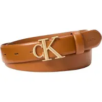 Calvin Klein Ledergürtel "ROUND CK BUCKLE 30MM BELT SMOOTH" Größenverstellbar mit Metallschließe