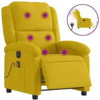 vidaXL Massagesessel Elektrisch Gelb Samt