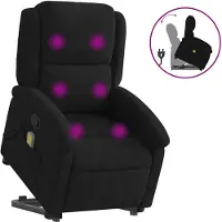 vidaXL Massagesessel mit Aufstehhilfe Schwarz Samt