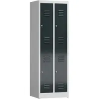 MR-Shop MR-Garderobenschrank doppelstöckig, lichtgrau / anthrazitgrau