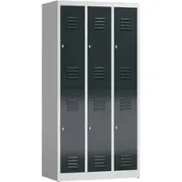 MR-Shop MR-Garderobenschrank doppelstöckig, lichtgrau / anthrazitgrau