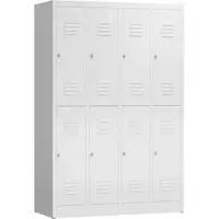MR-Shop MR-Garderobenschrank doppelstöckig, signalweiß