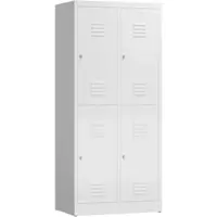 MR-Shop MR-Garderobenschrank doppelstöckig, signalweiß