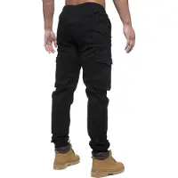 Enzo | Herren Cargo-Jogger-Jeans - Schwarz