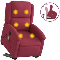 vidaXL Massagesessel mit Aufstehhilfe Weinrot Samt