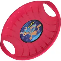 KOTARBAU Rutschteller 60 cm Popo Rutscher mit Griffen Schlitten für Kinder & Erwachsene Bob Schlitten Kinderschlitten Kunststoff Rosa