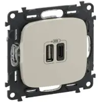 Legrand 754966 Valena Allure 2XUSB A+C 2-modulig 3A Farbe: Mandelweiß