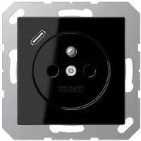 JUNG A1520F-18CSW Steckdose, französisch/belgisches System, 16 A 250 V ~, mit USB-Ladegerät, 1 x Typ C, Safety Plus, Serie A, schwarz A1520F18CSW A
