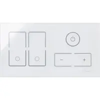 Kopp 852422010 HKi8-Glas-Sensor, 2-fach, für 1x Doppelschalter/-taster, 1x Dimmer, Farbe: weiß