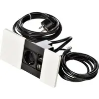 Kopp 939620016 VersaPAD, Powerstation mit Schiebedeckeln, 1 Schutzkontaktsteckdose + 1x RJ45 (CAT 6 UTP) + 1x USB Ladeanschluss, Farbe: weiß