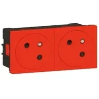 Legrand 278172L Mosaic Link 2x Steckdose 45° F/B Std, erhöhter Berührungsschutz Farbe: Rot