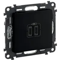 Legrand 756307 Valena Life 2xUSB Typ C 2-modulig 3A Farbe: Schwarz