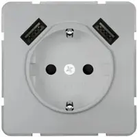 Siemens 5UB1870-0PM01 DELTA style SCHUKO-Steckdose mit doppeltem USB-Ladegerät, platinmetallic 5UB18700PM01
