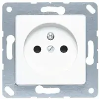JUNG 121FKIWW Steckdose, französisch/belgisches System, Schraubklemmen, Safety Plus, Duroplast, 50 x 50 mm, alpinweiß 121 FKI WW