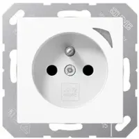JUNG BTA1521FSWW HOME Steckdose, französisch/belgisches System, 16 A 250 V ~, mit Funktionsanzeige, Safety Plus, Serie AS/A, alpinweiß BT A