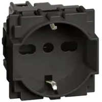 Legrand KG4140A16 LivingNow Kombinationssteckdose Schutzko/Italien mit Schraubklemmen, Farbe Black