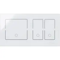Kopp 851222010 HKi8 - Glas-Sensor, 2-fach, für 1x Schalter/Taster, 1x Doppelschalter/-taster, Farbe: weiß