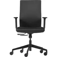 Dauphin Bürostuhl STRIKE plus comfort, mit Armlehnen, Synchronmechanik, Flachsitz, schwarz/schwarz