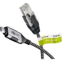 Goobay Ethernet-Kabel USB-C 3.1 auf RJ45, Slim, 2 m