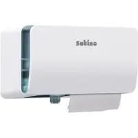 Satino Doppelrollen-Toilettenpapierspender, für bis zu 2 kleine oder mittelgroße Toilettenpapierrollen, B 301 x T 159 x H 186 mm, ABS-Kunststoff, weiß
