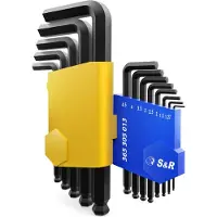 S&R Sechskantschlüssel 365305013, 1,27 - 10mm, mit Kugelkopf, 13-teilig