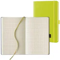 Lediberg Notizbuch »Tucson« kariert A5 lemongreen gold