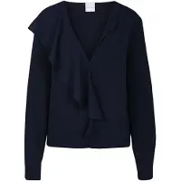 MADELEINE Langarmbluse "Hemdbluse Volantbluse mit Rüschendetails" Bluse mit einseitiger Rüsche am V-Ausschnitt