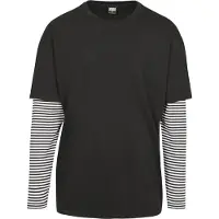 Urban Classics Oversized Double Layer Striped Ls Tee Black Größe: S | Outlet | Herren | Schwarz