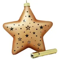 Annas collection Star Glass Matt Gold mit Sternen 19 cm und Led Warm White und (geel)