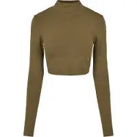 Urban Classics Organic Cropped Langarm-t-shirt Mit Stehkragen