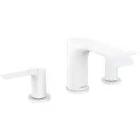 Hansgrohe Vivenis 3-Loch Waschtischarmatur 90, mit Zugstangen-Ablaufgarnitur, Ausladung 150mm, 75033700, Farbe: weiss matt