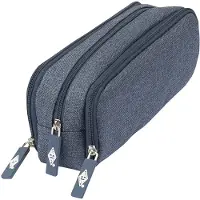 Wedo Mäppchen Schlamperbox Denim mit 3 Fächern blau