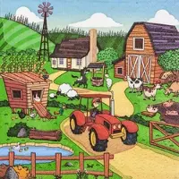 Home Fashion , Little Farm, Lunch-Servietten aufgefaltetes Maß 33 cm x 33 cm, im Viertelfalz, 20 Stück pro Pack, 12 Pack pro Karton