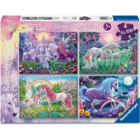 Ravensburger Kinderpuzzle 4x100 Teile - Magische Einhörner