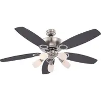 Globo LED Deckenventilator Ventilator Schlafzimmerlampe Dimmbar Silber Chrom D 130 cm