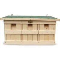 Habau Vogelhaus Nistkasten, 2973, zum Hängen, 45,5 x 23 x 17cm, mit 3 Kammern