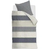 Rivièra Maison Baumwoll- Bettwäsche-Garnitur Ropes Farbe Marineblau Größe 135x200+80x80