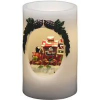 Konstsmide Kerze Kunstschmiede Zug/Schneemann Weiß LED