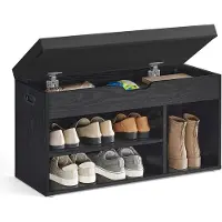 Vasagle Schuhbank mit Sitzfläche und Stauraum 30 x 80 x 44 cm naturbeige-cappuccinobeige LHS030B03