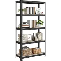 Songmics Standregal verstellbar mit 5 Ablagen 40 x 90 x 180 cm Greige-schwarz GLR040B21